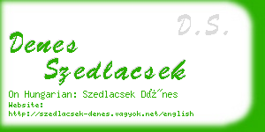 denes szedlacsek business card